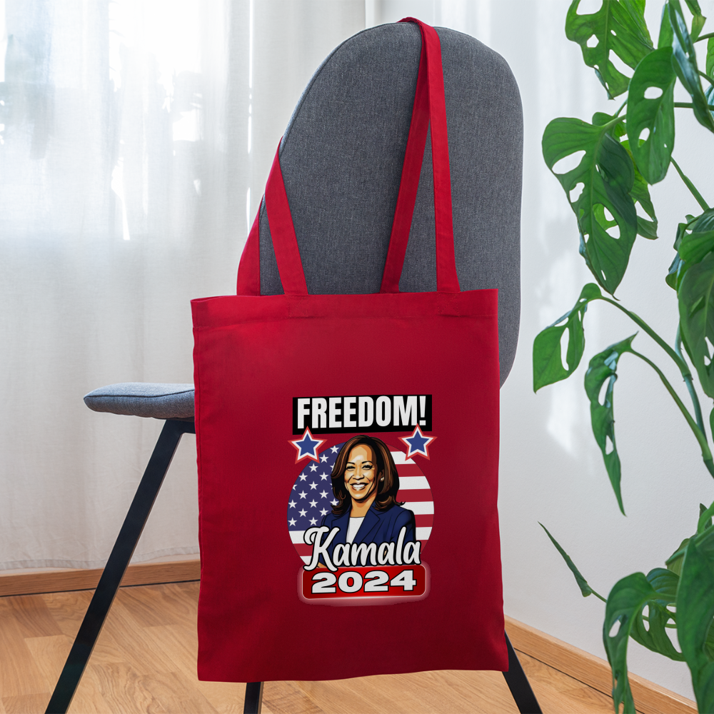 Freedom with Kamala Harris 2024. Tote Bag - red