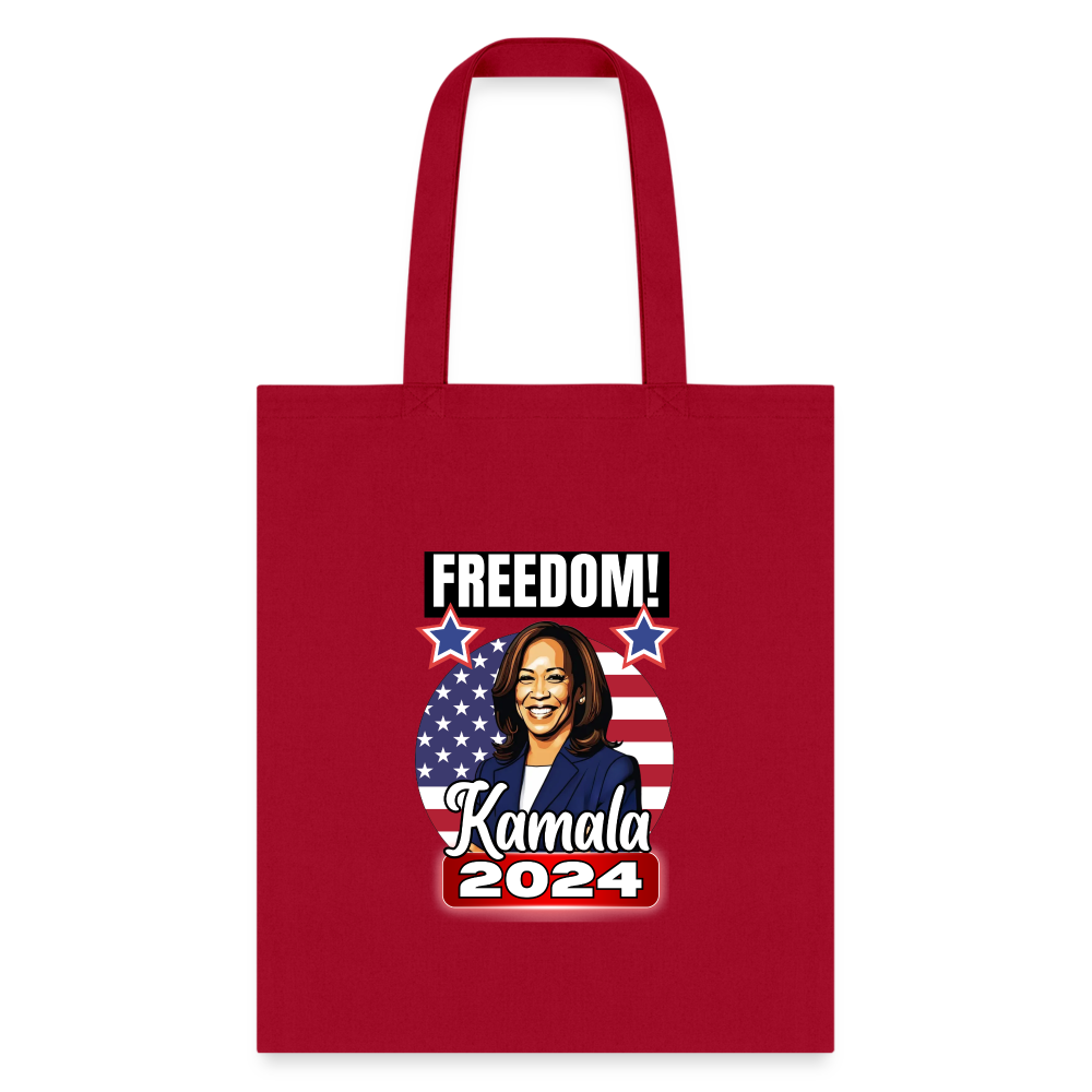 Freedom with Kamala Harris 2024. Tote Bag - red