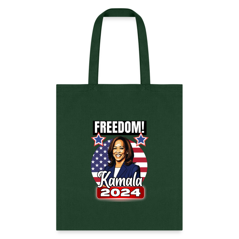 Freedom with Kamala Harris 2024. Tote Bag - forest green