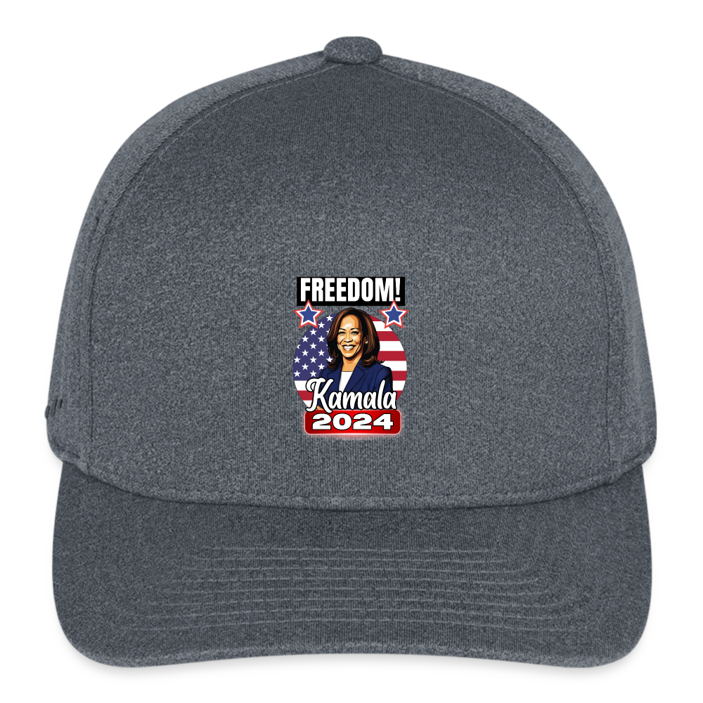 Freedom with Kamala Harris 2024. Flexfit Fitted Melange Baseball Cap - dark heather gray