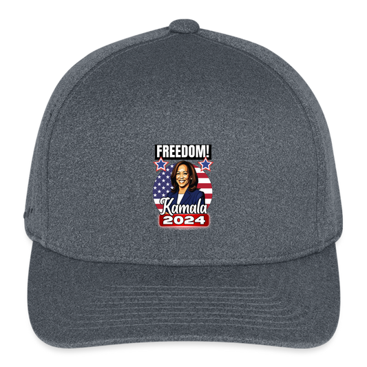 Freedom with Kamala Harris 2024. Flexfit Fitted Melange Baseball Cap - dark heather gray