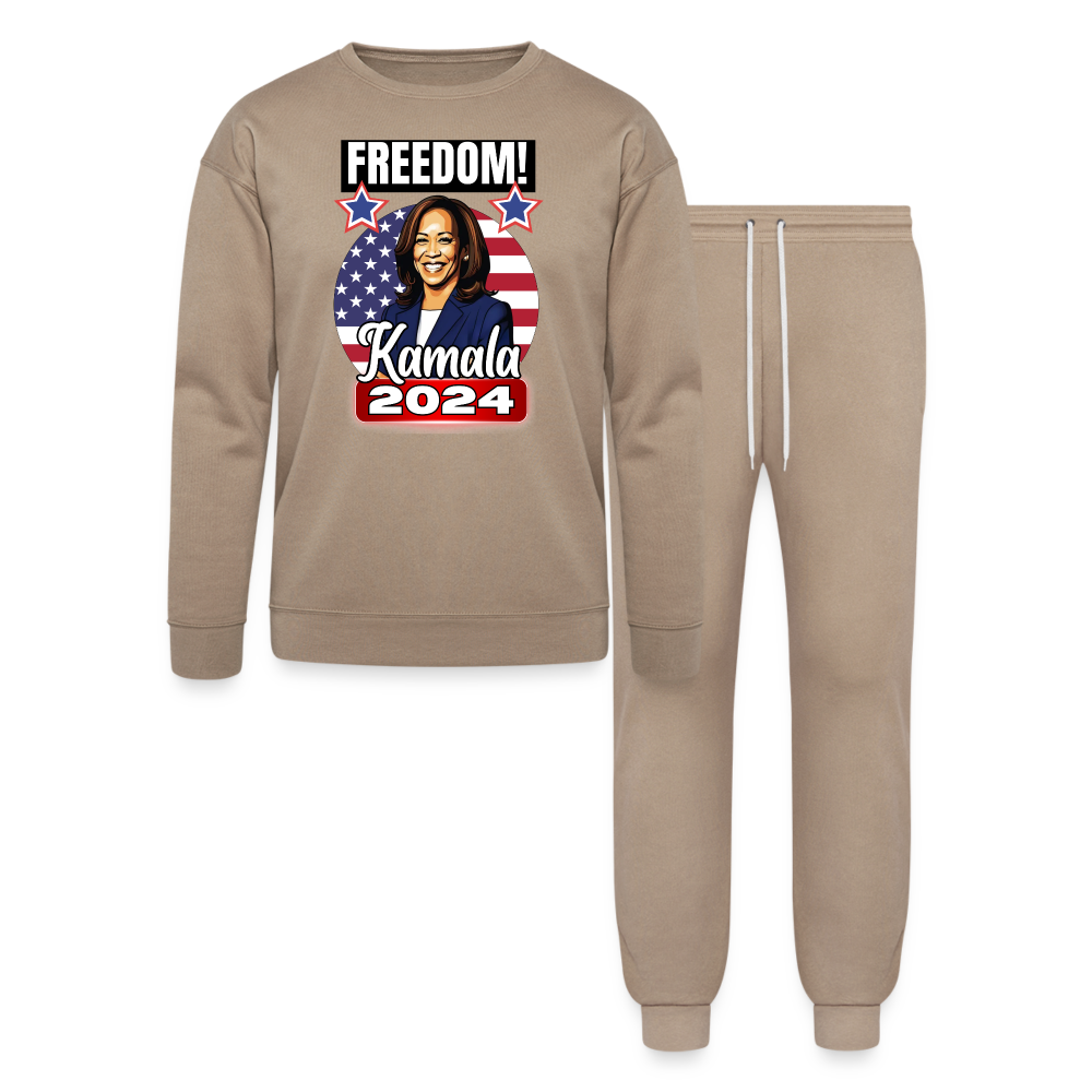 Freedom with Kamala Harris 2024. Bella + Canvas Unisex Lounge Wear Set - tan