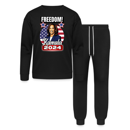 Freedom with Kamala Harris 2024. Bella + Canvas Unisex Lounge Wear Set - black