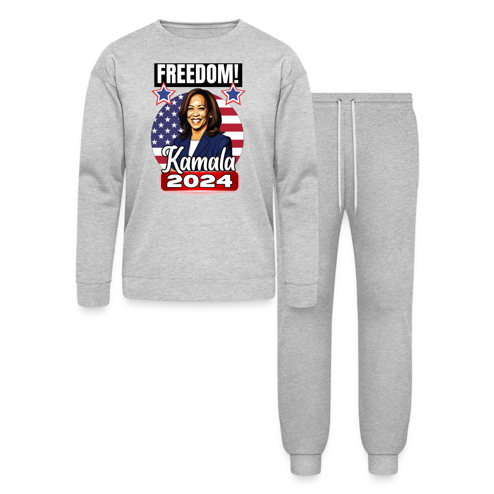 Freedom with Kamala Harris 2024. Bella + Canvas Unisex Lounge Wear Set - heather gray