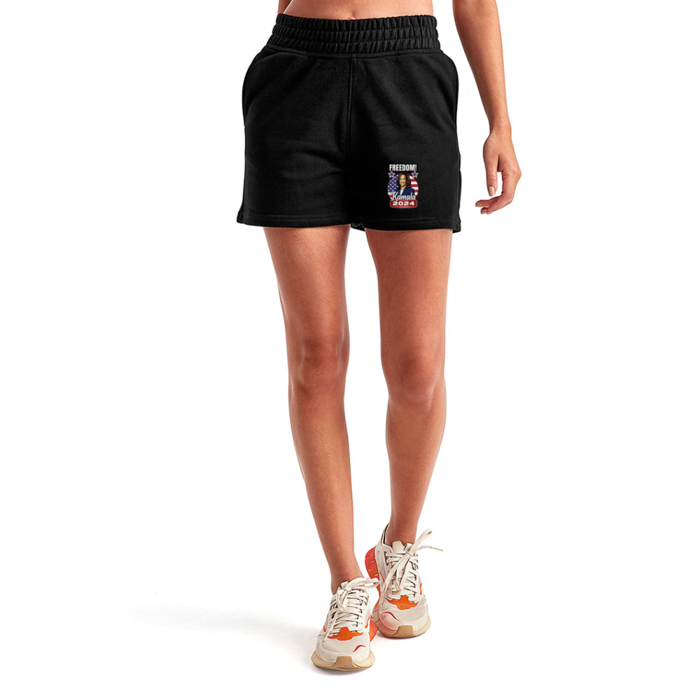 Freedom with Kamala Harris 2024.  Women's Jogger Short - black