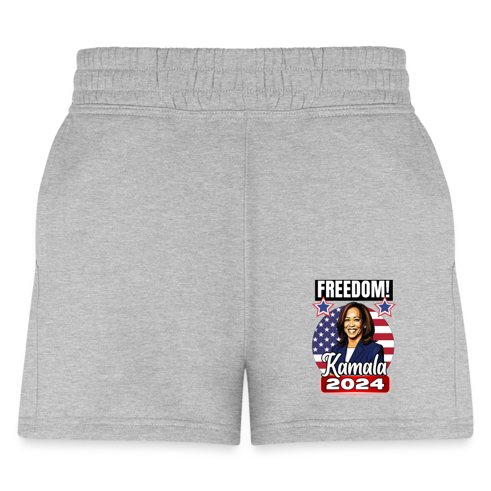 Freedom with Kamala Harris 2024.  Women's Jogger Short - heather gray