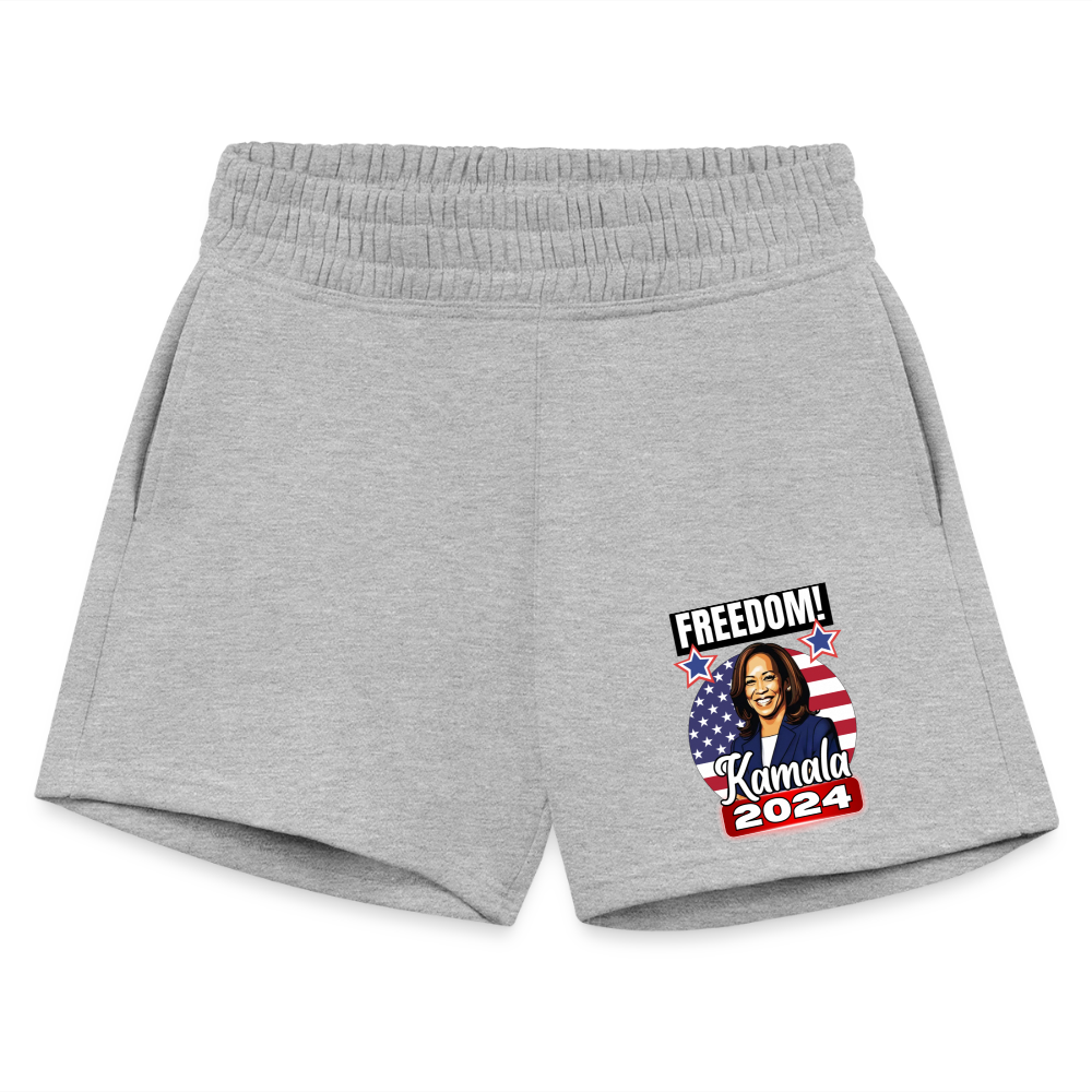 Freedom with Kamala Harris 2024.  Women's Jogger Short - heather gray