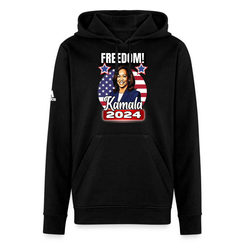 Freedom with Kamala Harris 2024. Adidas Unisex Fleece Hoodie - black