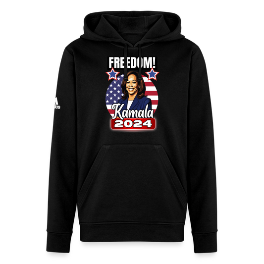 Freedom with Kamala Harris 2024. Adidas Unisex Fleece Hoodie - black