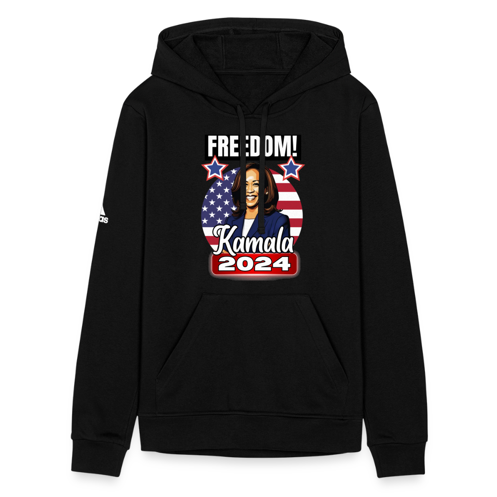 Freedom with Kamala Harris 2024. Adidas Unisex Fleece Hoodie - black