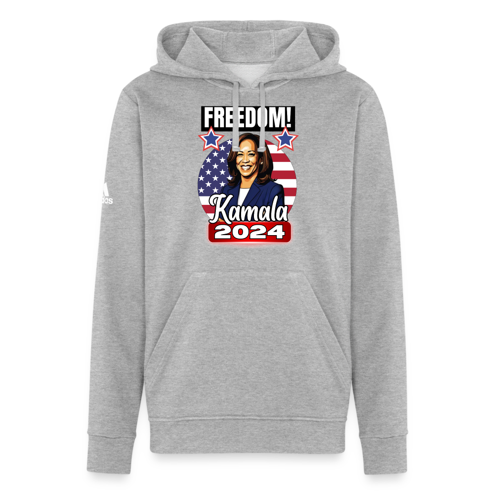 Freedom with Kamala Harris 2024. Adidas Unisex Fleece Hoodie - heather gray