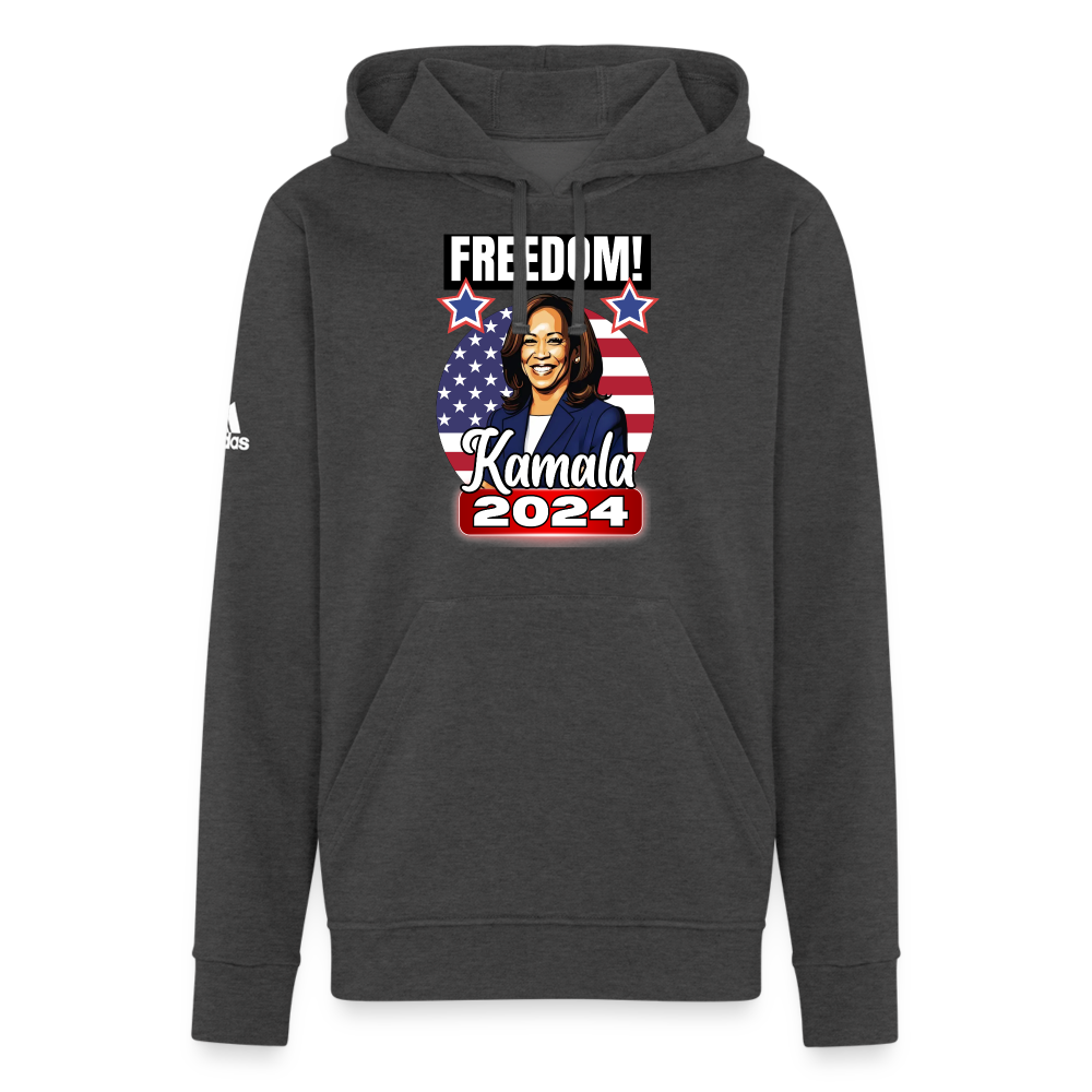 Freedom with Kamala Harris 2024. Adidas Unisex Fleece Hoodie - charcoal grey