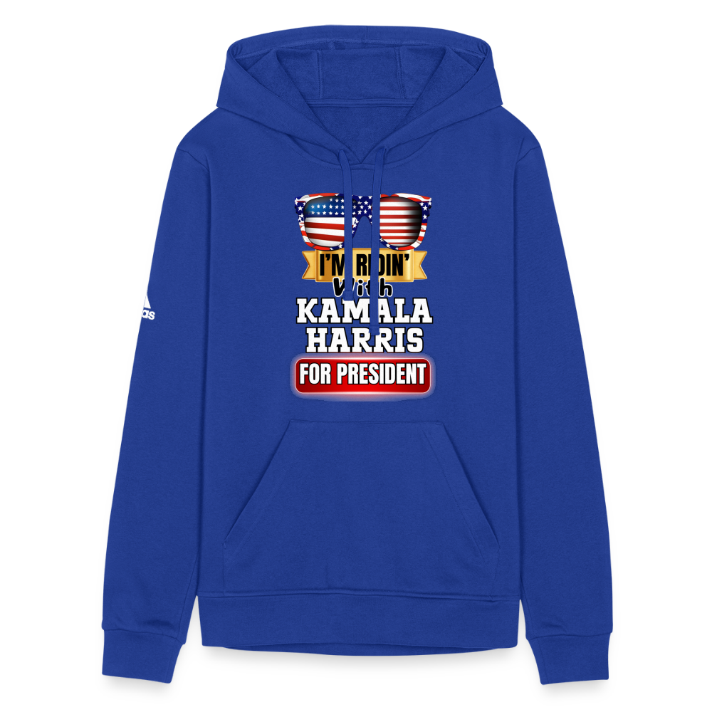 I'm Ridin with Kamala Harris for President. Adidas Unisex Fleece Hoodie - royal blue