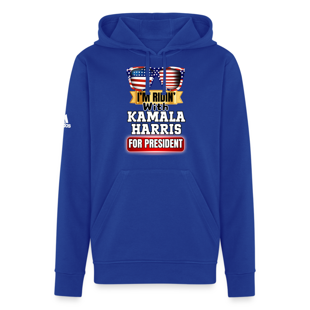 I'm Ridin with Kamala Harris for President. Adidas Unisex Fleece Hoodie - royal blue