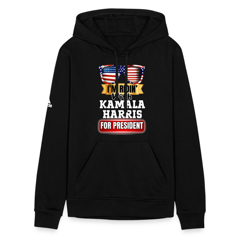 I'm Ridin with Kamala Harris for President. Adidas Unisex Fleece Hoodie - black