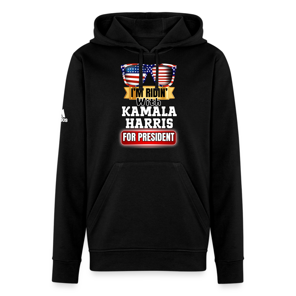 I'm Ridin with Kamala Harris for President. Adidas Unisex Fleece Hoodie - black