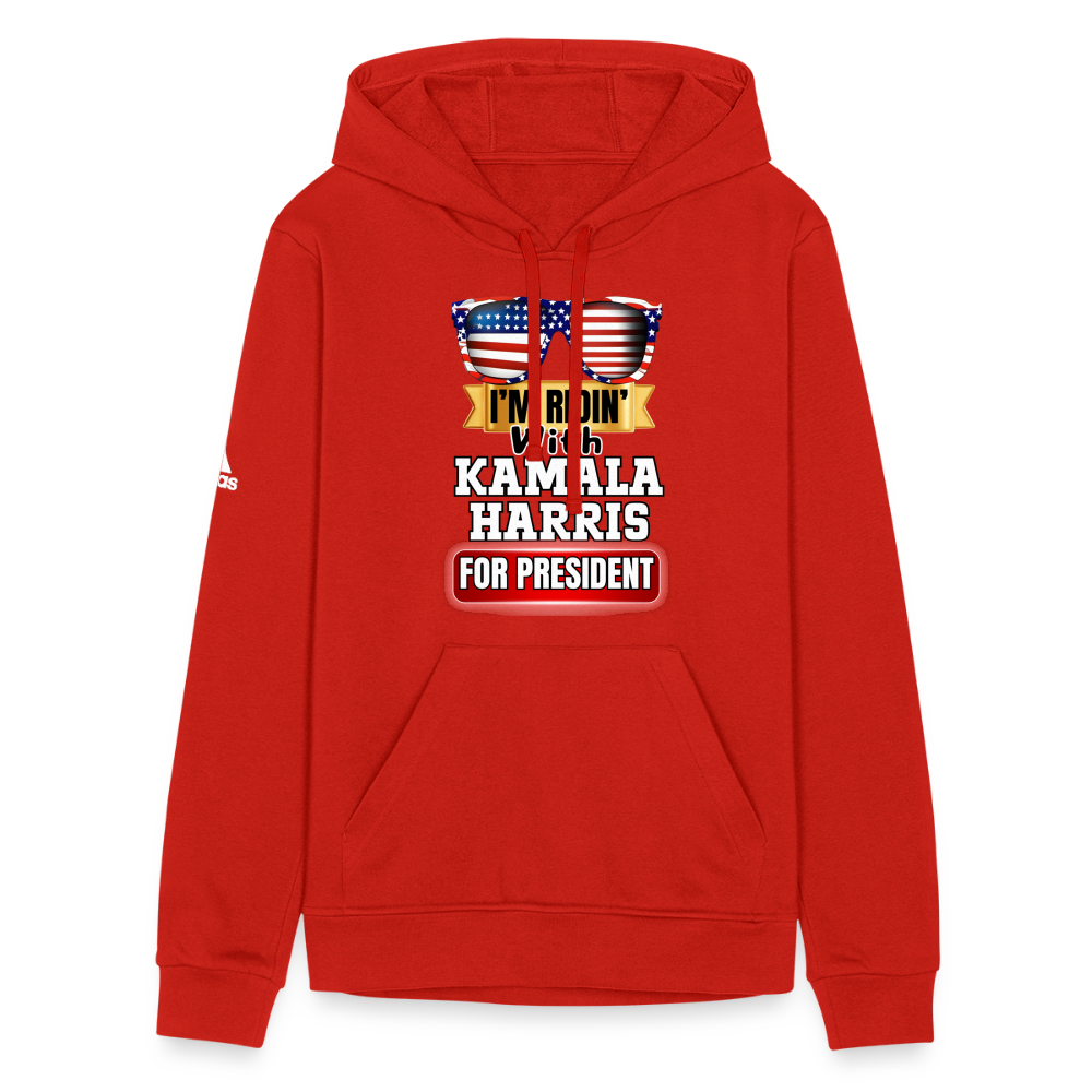 I'm Ridin with Kamala Harris for President. Adidas Unisex Fleece Hoodie - red