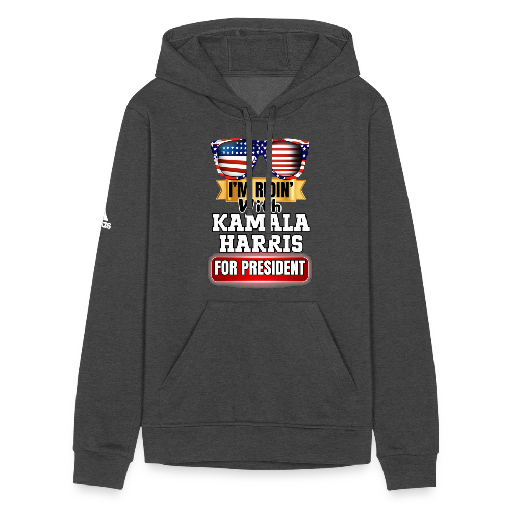 I'm Ridin with Kamala Harris for President. Adidas Unisex Fleece Hoodie - charcoal grey