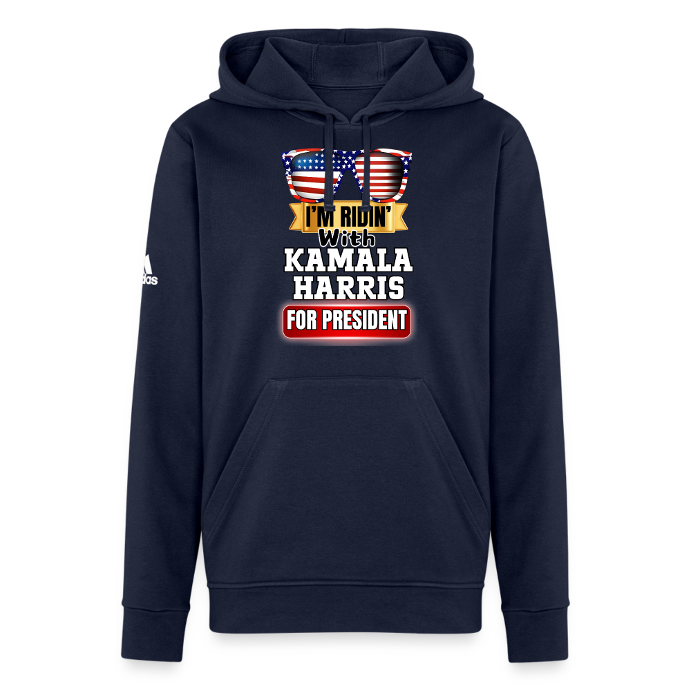 I'm Ridin with Kamala Harris for President. Adidas Unisex Fleece Hoodie - french navy