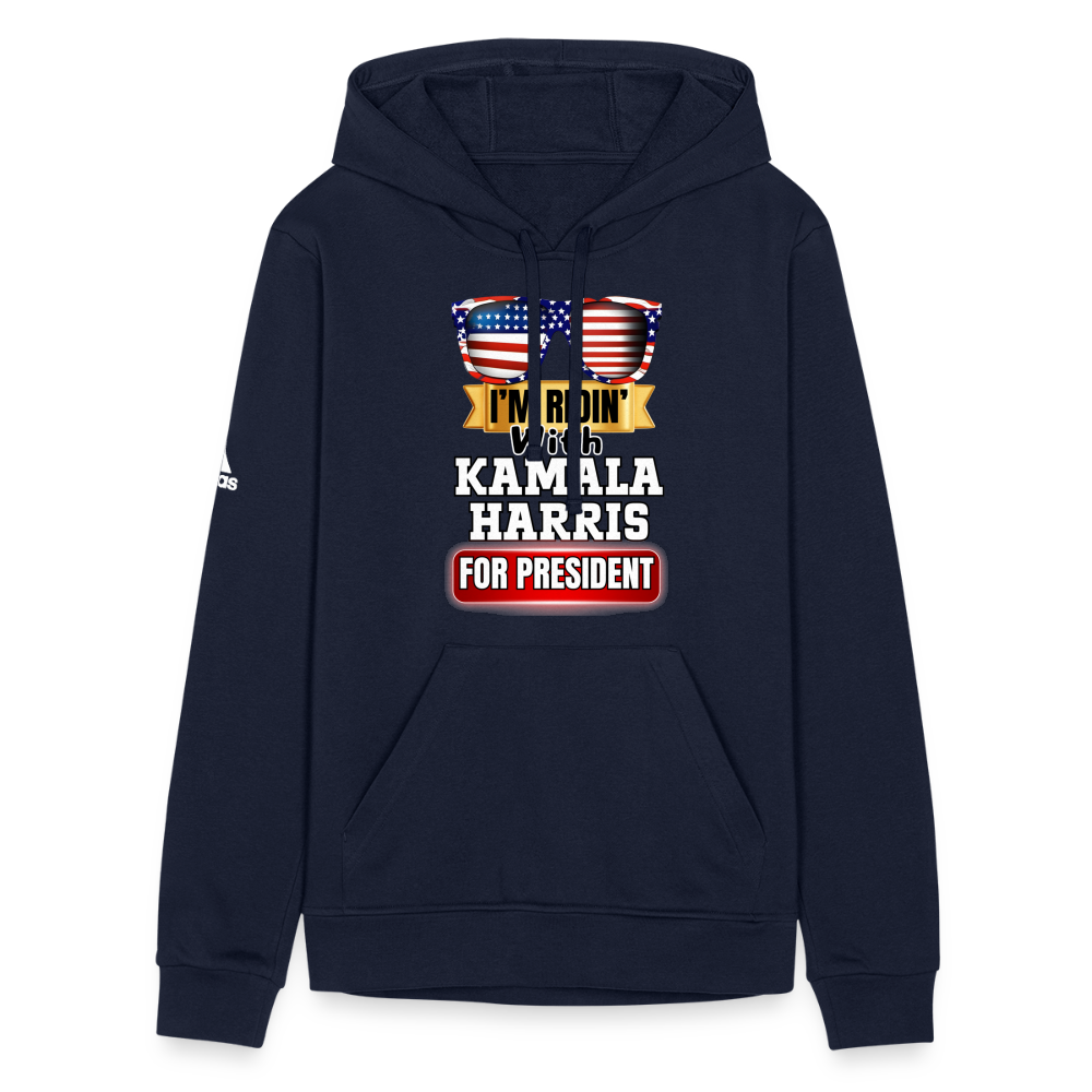 I'm Ridin with Kamala Harris for President. Adidas Unisex Fleece Hoodie - french navy