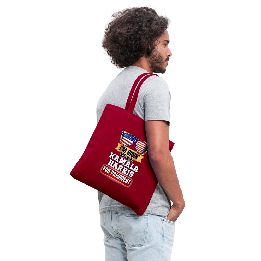 I'm Ridin with Kamala Harris for President. Tote Bag - red