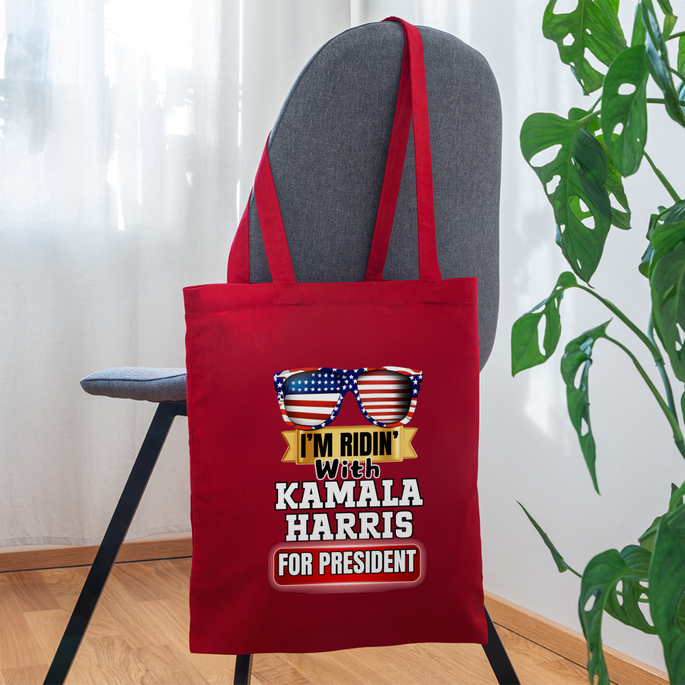 I'm Ridin with Kamala Harris for President. Tote Bag - red