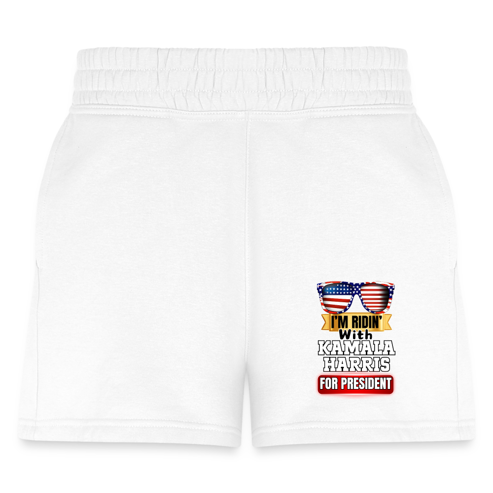 I'm Ridin with Kamala Harris for President. Women's Jogger Short - white