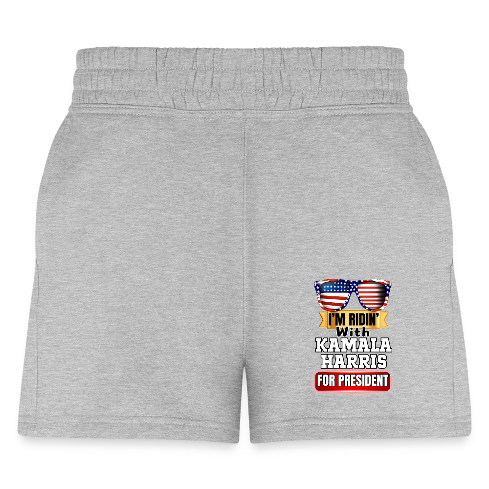 I'm Ridin with Kamala Harris for President. Women's Jogger Short - heather gray