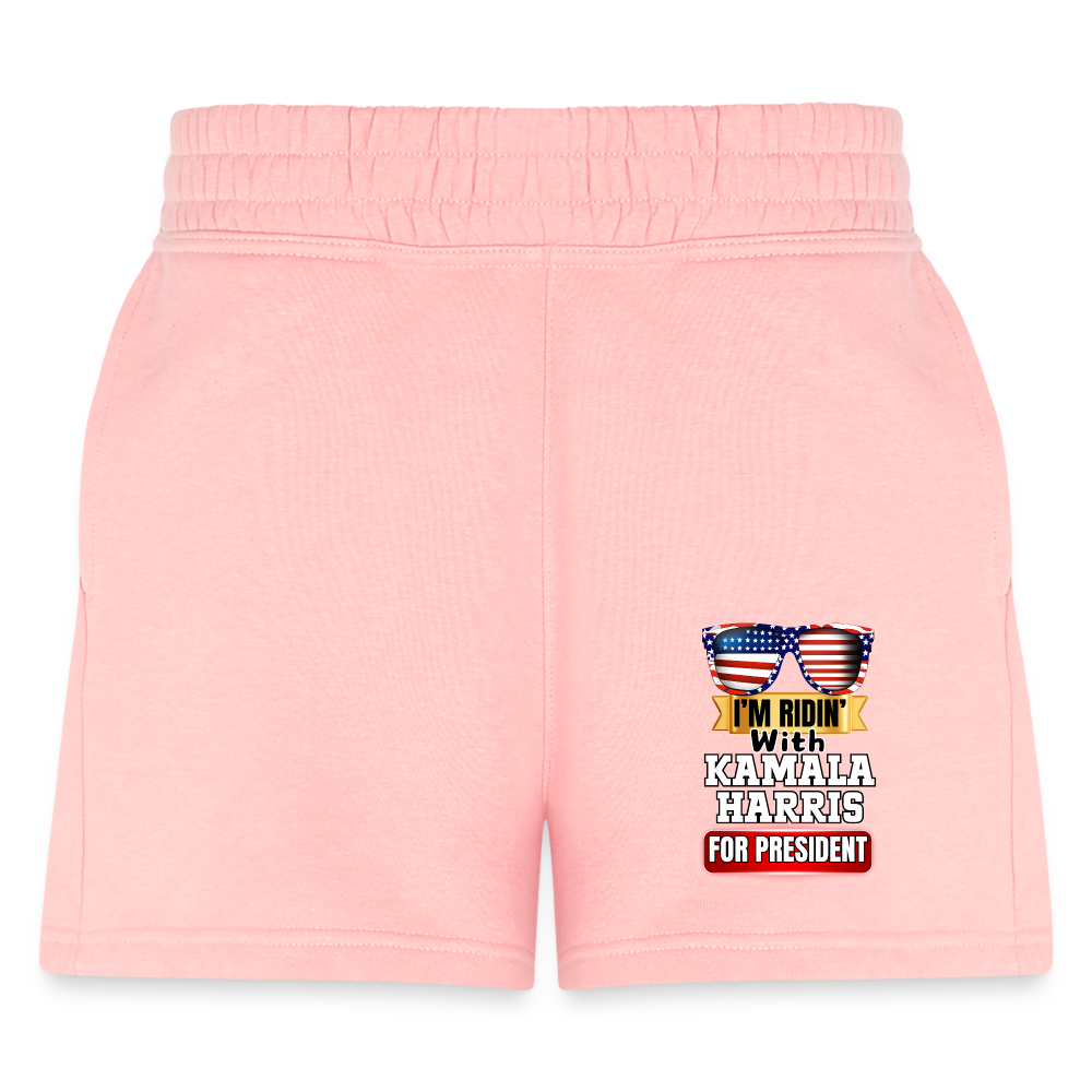 I'm Ridin with Kamala Harris for President. Women's Jogger Short - light pink