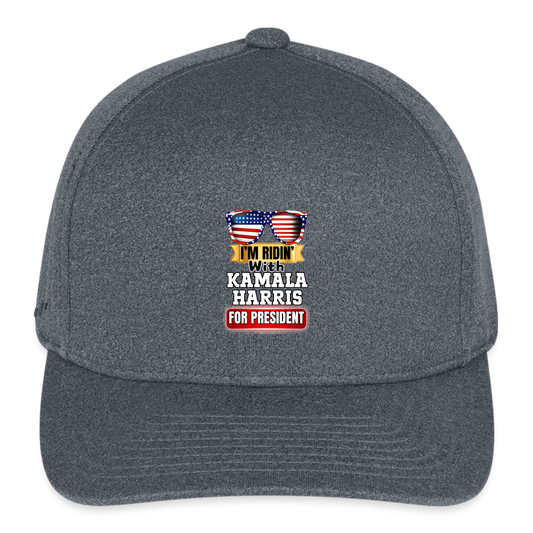 I'm Ridin with Kamala Harris for President. Flexfit Fitted Melange Baseball Cap - dark heather gray