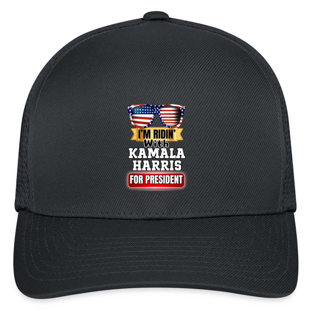 I'm Ridin with Kamala Harris for President. Flexfit Fitted Baseball Cap - charcoal