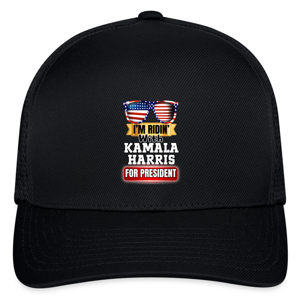 I'm Ridin with Kamala Harris for President. Flexfit Fitted Baseball Cap - black