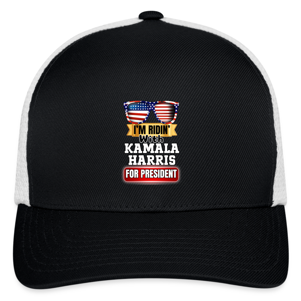 I'm Ridin with Kamala Harris for President. Flexfit Fitted Baseball Cap - black/white