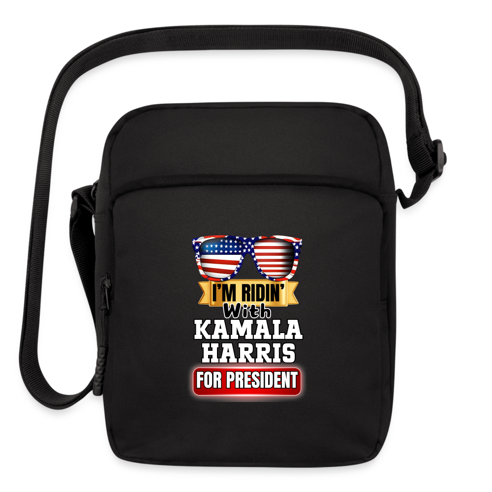 I'm Ridin with Kamala Harris for President. Upright Crossbody Bag - black