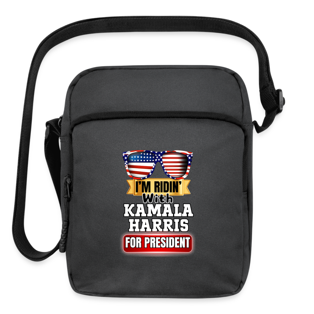 I'm Ridin with Kamala Harris for President. Upright Crossbody Bag - charcoal grey