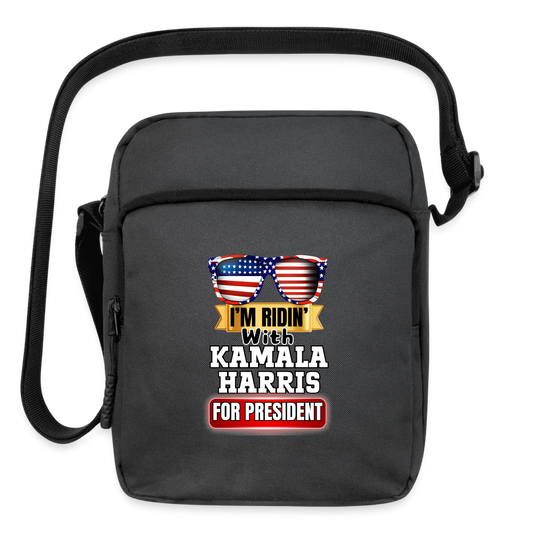 I'm Ridin with Kamala Harris for President. Upright Crossbody Bag - charcoal grey