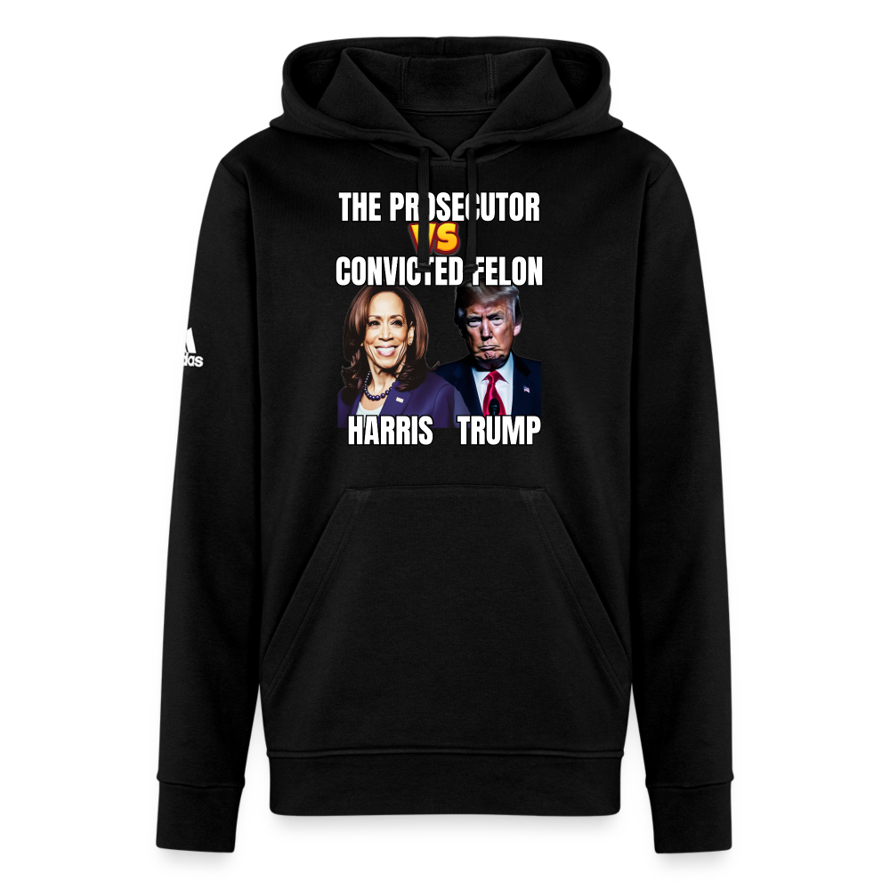 Kamala Harris Versus Donald Trump, The prosecutor faces the convicted felon. Adidas Unisex Fleece Hoodie - black