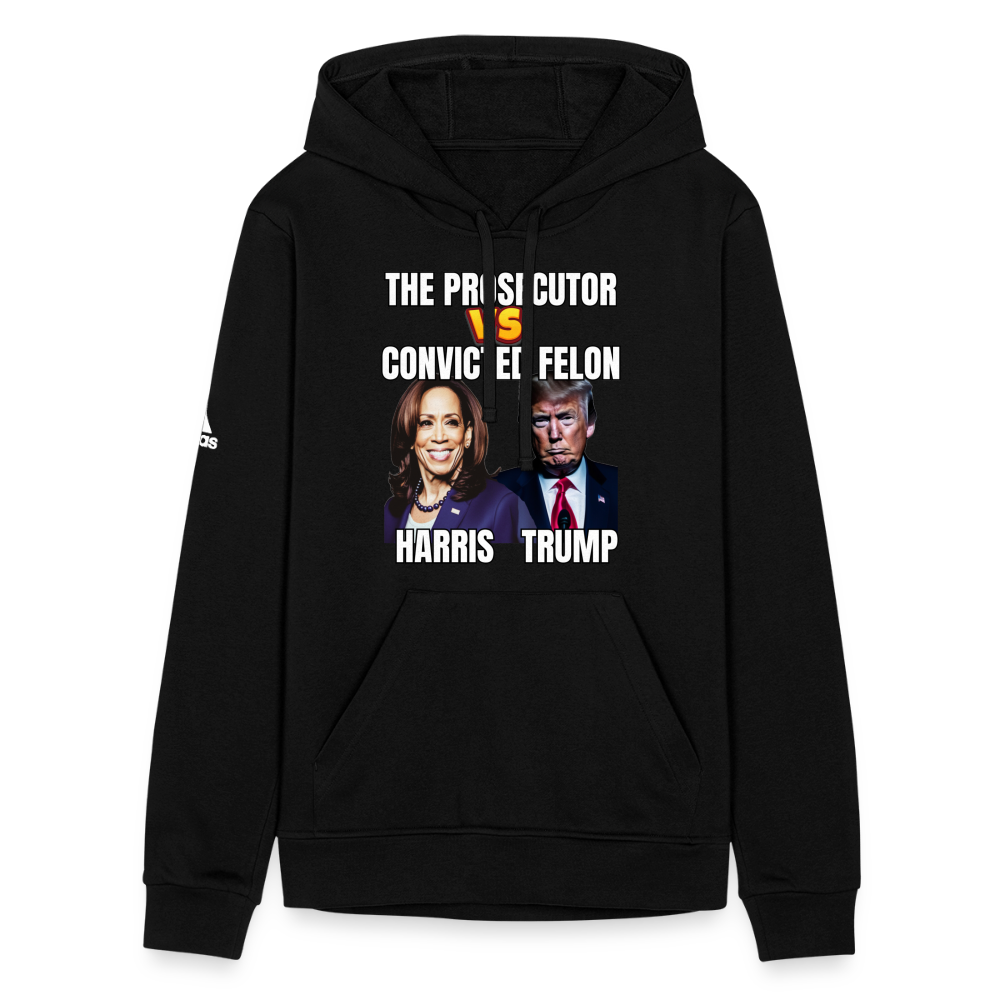 Kamala Harris Versus Donald Trump, The prosecutor faces the convicted felon. Adidas Unisex Fleece Hoodie - black