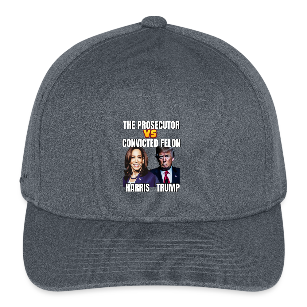 Kamala Harris Versus Donald Trump, The prosecutor faces the convicted felon. Flexfit Fitted Melange Baseball Cap - dark heather gray