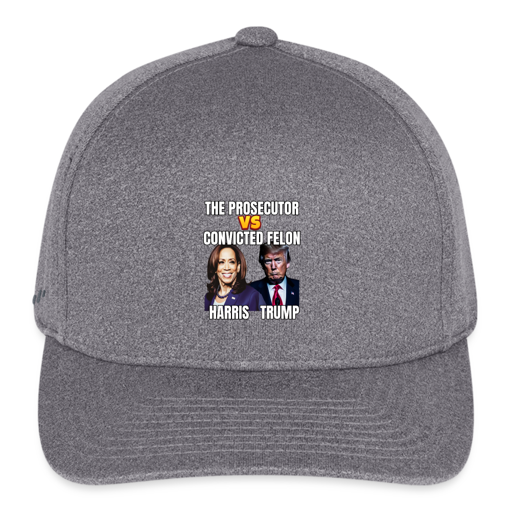 Kamala Harris Versus Donald Trump, The prosecutor faces the convicted felon. Flexfit Fitted Melange Baseball Cap - light heather gray