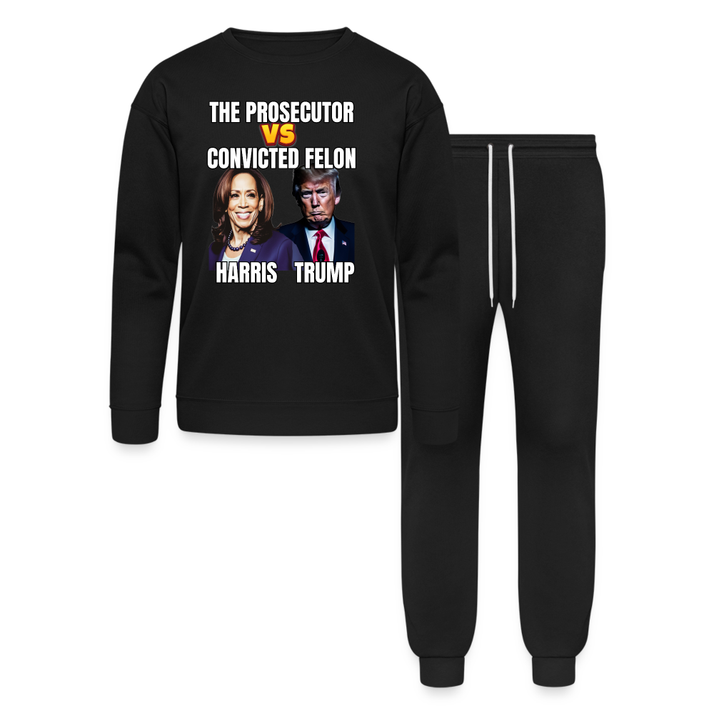 Kamala Harris Versus Donald Trump, The prosecutor faces the convicted felon. Bella + Canvas Unisex Lounge Wear Set - black