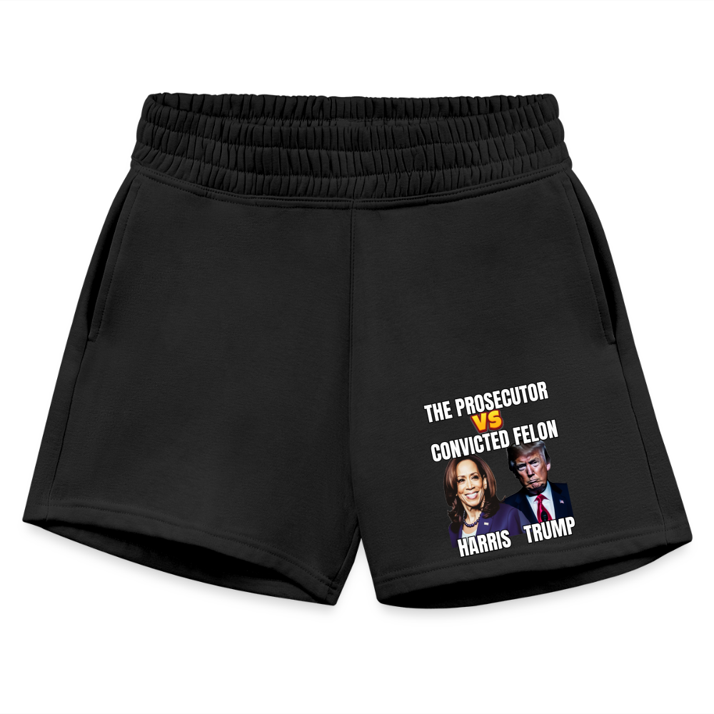 Kamala Harris Versus Donald Trump, The prosecutor faces the convicted felon. Women's Jogger Short - black