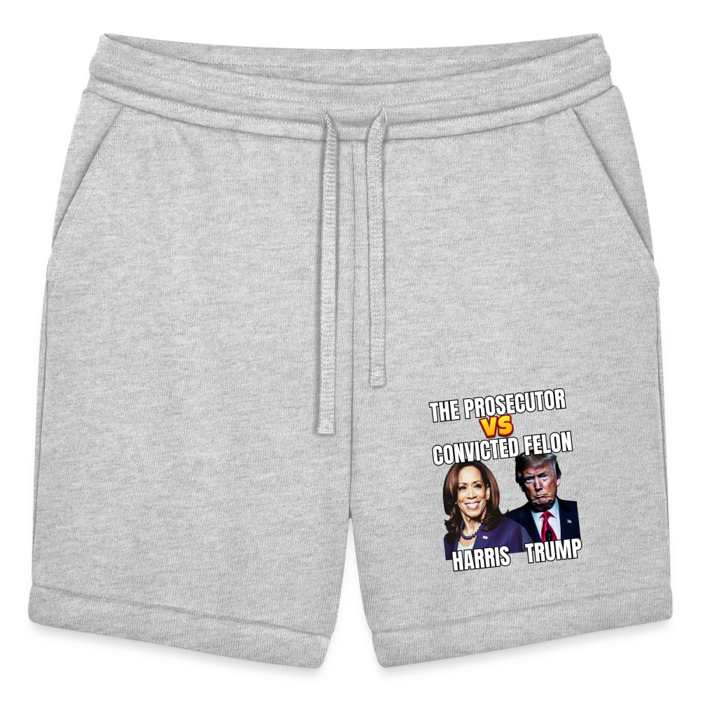 Kamala Harris Versus Donald Trump, The prosecutor faces the convicted felon. Bella + Canvas Unisex Short - heather gray