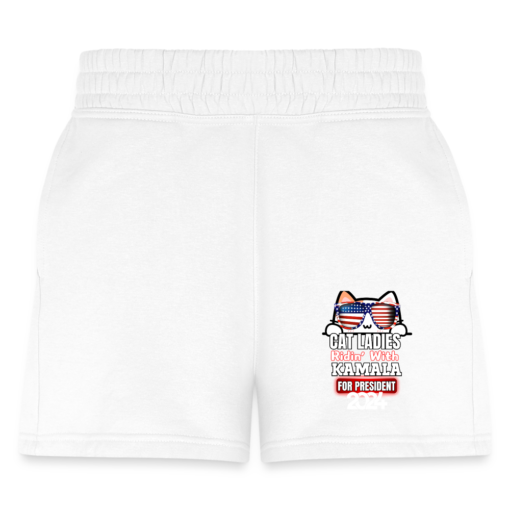 Cat Ladies ridin with Kamala Harris for presidents. Women's Jogger Short - white