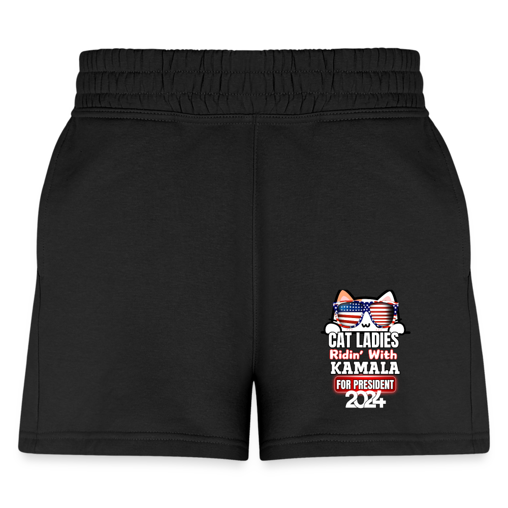 Cat Ladies ridin with Kamala Harris for presidents. Women's Jogger Short - black