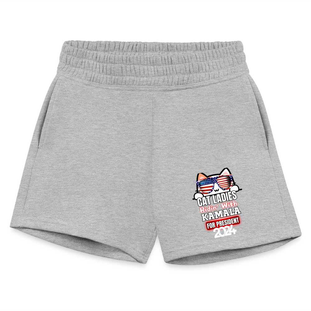 Cat Ladies ridin with Kamala Harris for presidents. Women's Jogger Short - heather gray