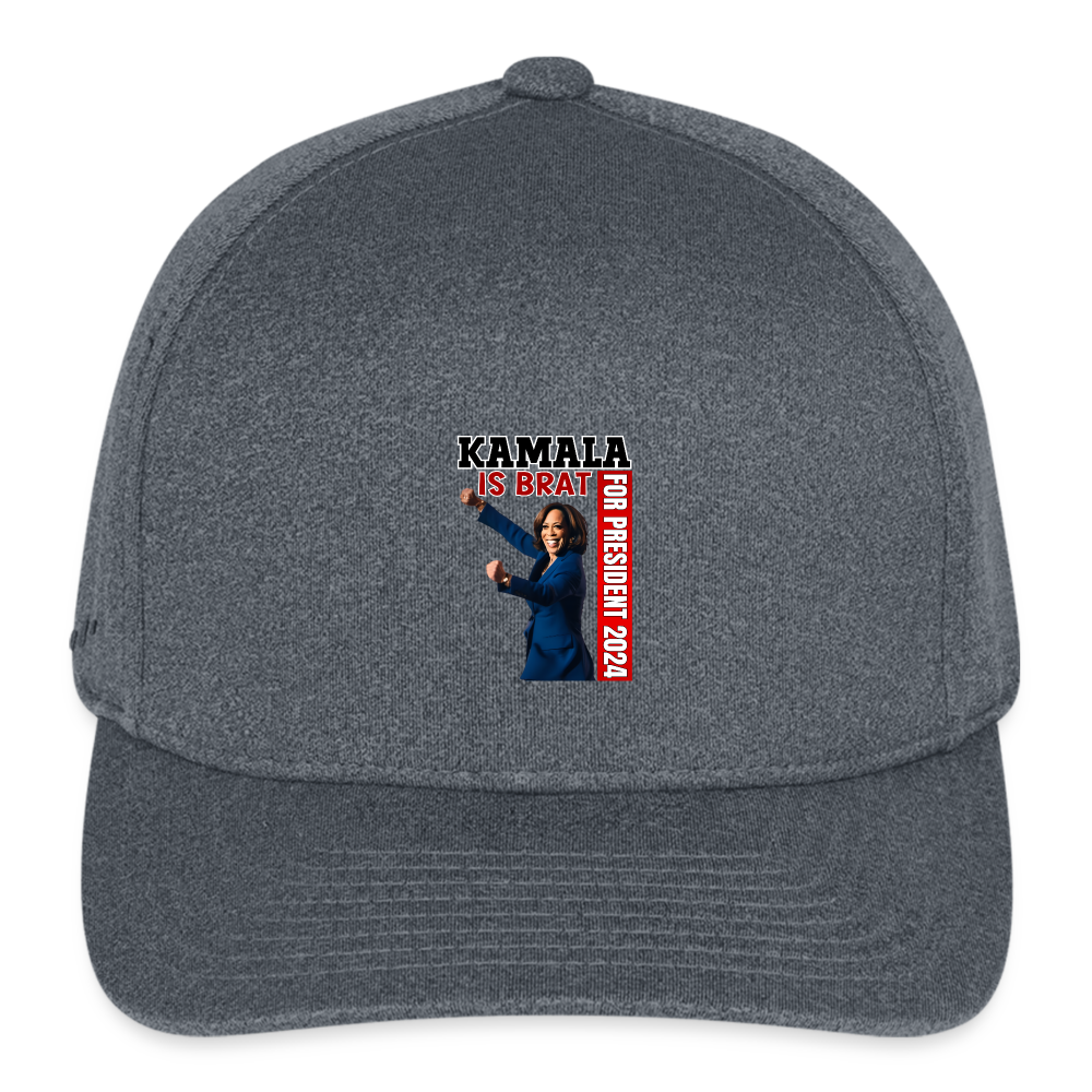 Kamala is brat, for president 2024, Flexfit Fitted Melange Baseball Cap - dark heather gray