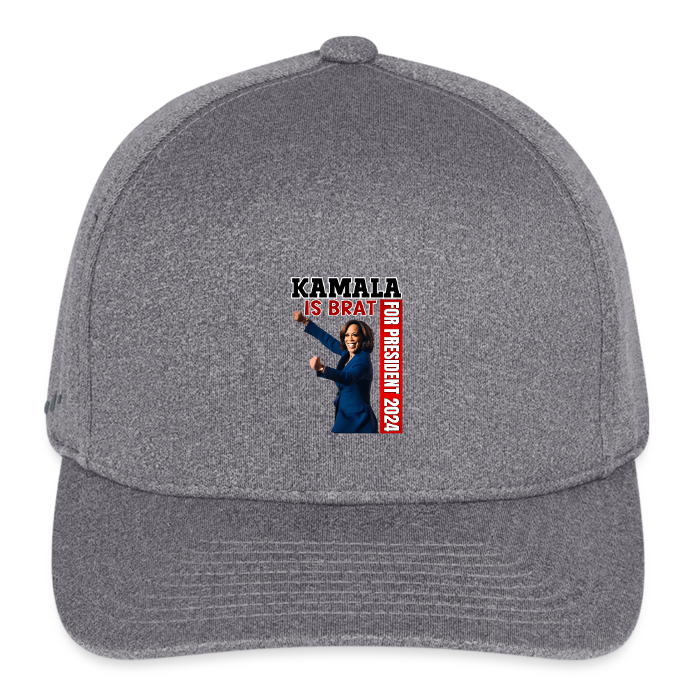 Kamala is brat, for president 2024, Flexfit Fitted Melange Baseball Cap - light heather gray