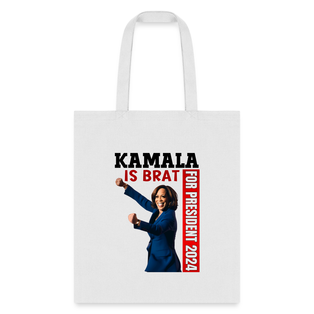 Kamala is brat, for president 2024, Tote Bag - white