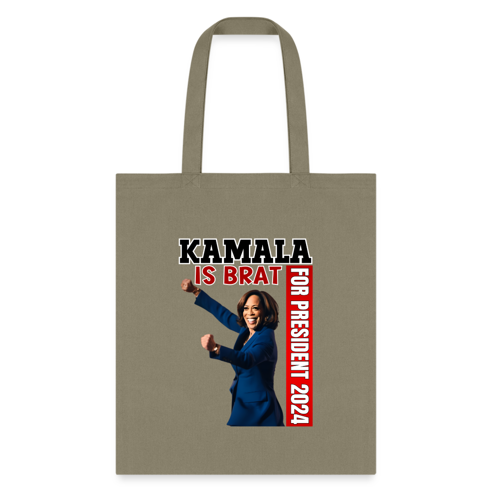 Kamala is brat, for president 2024, Tote Bag - khaki